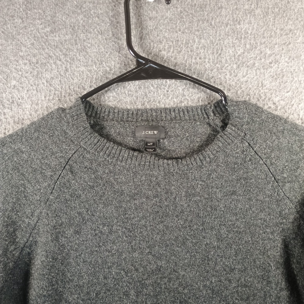 J. Crew Sweater Mens Medium Tall 100% Lambs Wool Pullover Knit Gray Crew Neck - Picture 2 of 10